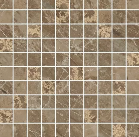 Керамогранит 240827 MOSAICS T100 DECORATO MARRONE 29,1x29,1