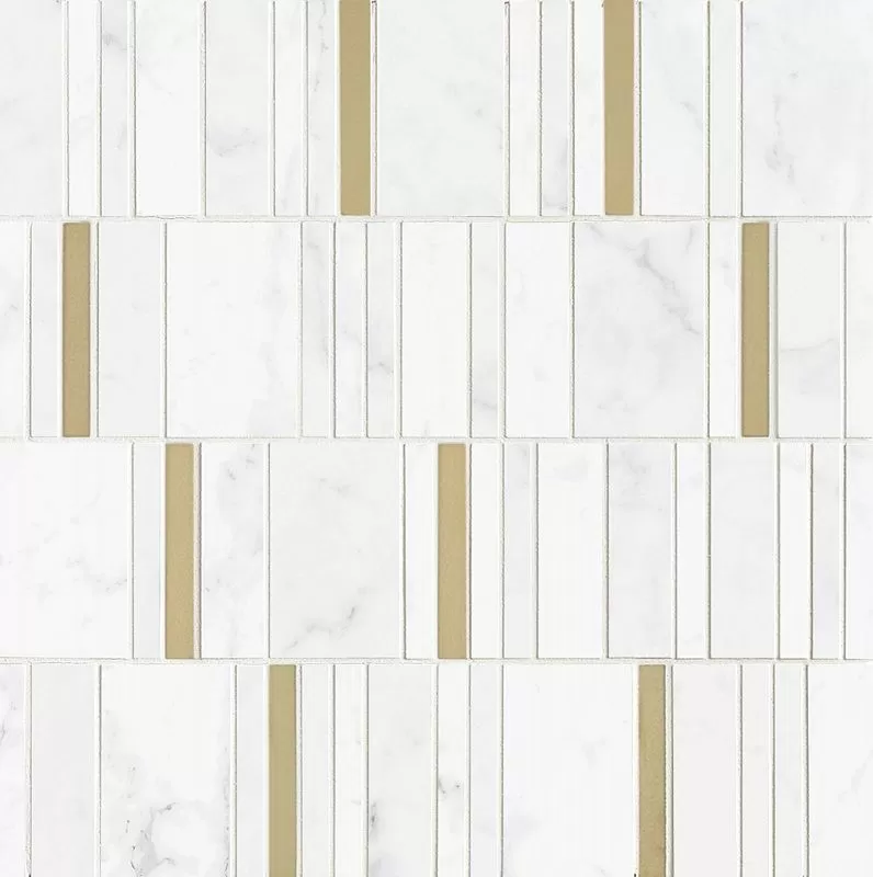 Мозаика M8HA Allmarble Wall Altissimo Mosaico Barcode Lux 40х40