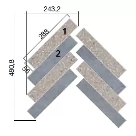 Керамогранит 772838 Match Up Decoro Zig Zag Earl Grey-Blueberry Comfort 48.08x48.64