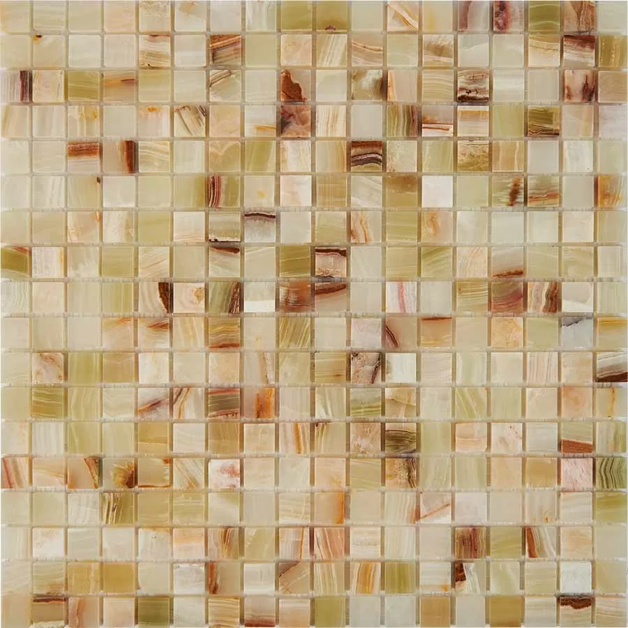 Мозаика PIX201 Jade verde из оникса полированная 15x15 305х305х6