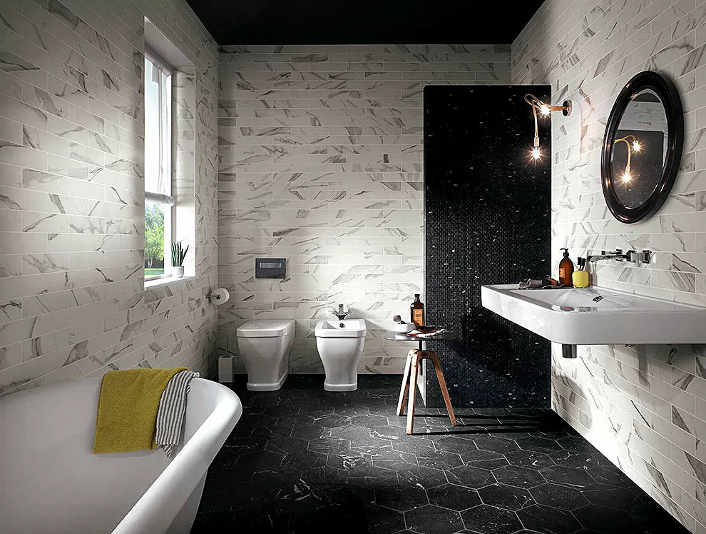 Керамогранит Deco Esagono Statuario Grafite 25x21.6