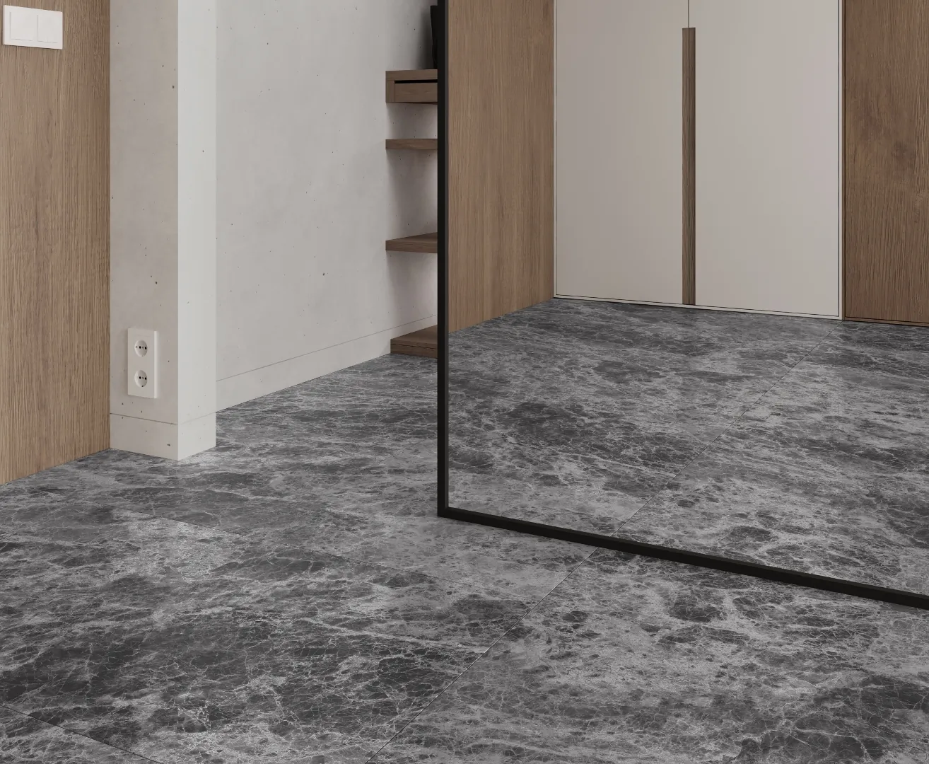 Керамогранит LP6060G0111R Bohemian Grigio серый матовый карвинг 59,5х59,5