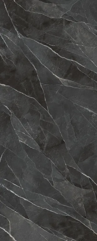 Керамогранит LAMF012813 Diamond Calacatta Black Bocciardato 5.6mm 1200x3000