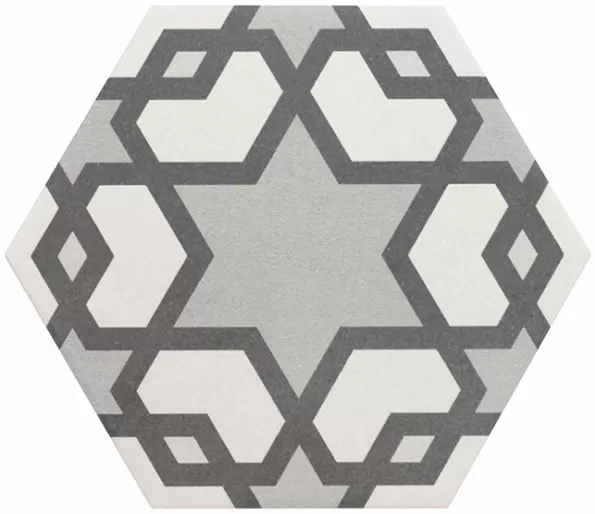 Керамогранит 21357 Hexatile Harmony B&W 17,5x20