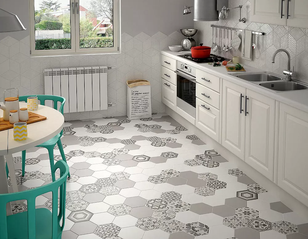 Керамогранит 21357 Hexatile Harmony B&W 17,5x20
