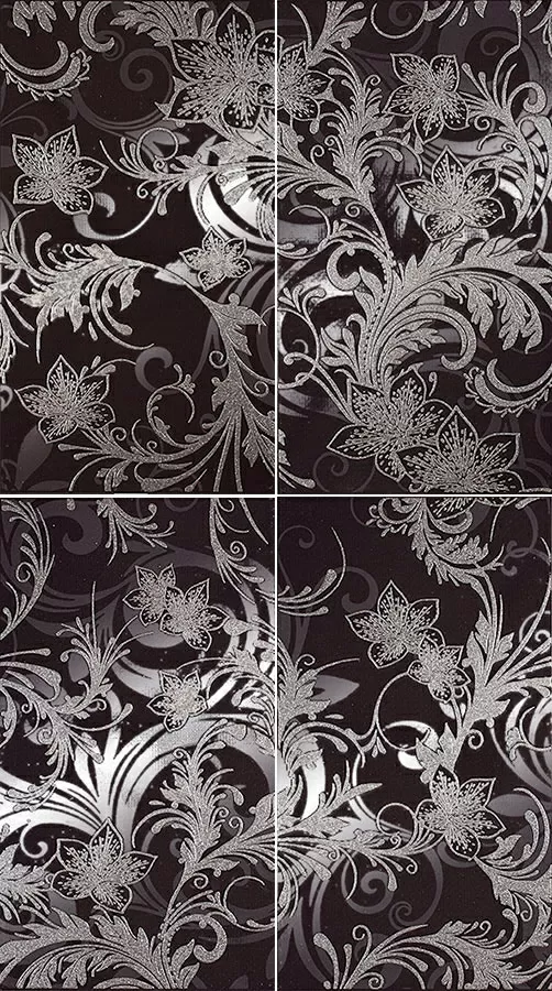 Плитка 1609-0001 Панно Азур Графит 50x90