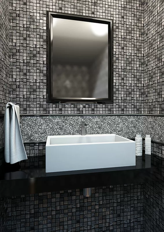 Мозаика MSD-428 (MSDH-428) мозаика Стекло+Мрамор 25,8х25,8 300x300