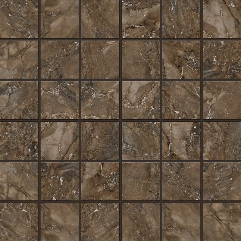 Мозаика BR04 Bernini Dark Brown Мозаика неполированная (5х5) 30x30