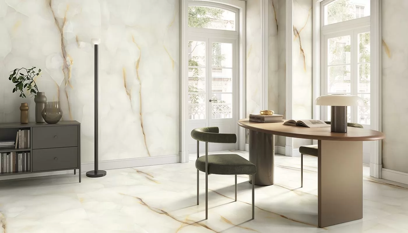 Керамогранит EMKD Tele Di Marmo Pure Onyx Perla Silktech 9mm 60x120