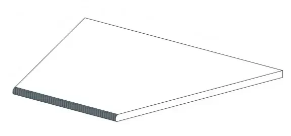 Керамогранит 620090000918 Rinascente Grey Round Angolo Dx LASTRA 20mm 30x60