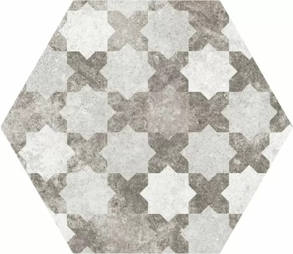 Керамогранит 22099 Hexatile Cement Garden Grey 17,5x20 (17 видов паттерна)