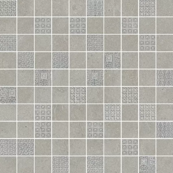 Керамогранит 261212 GREEK MOSAICI T100 DECORATO GRIGIO 40x40