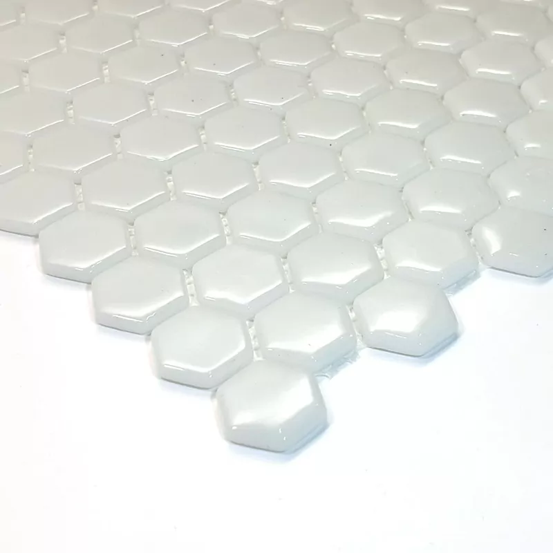 Мозаика STP-WH001-HEX стекло (25) 300х300