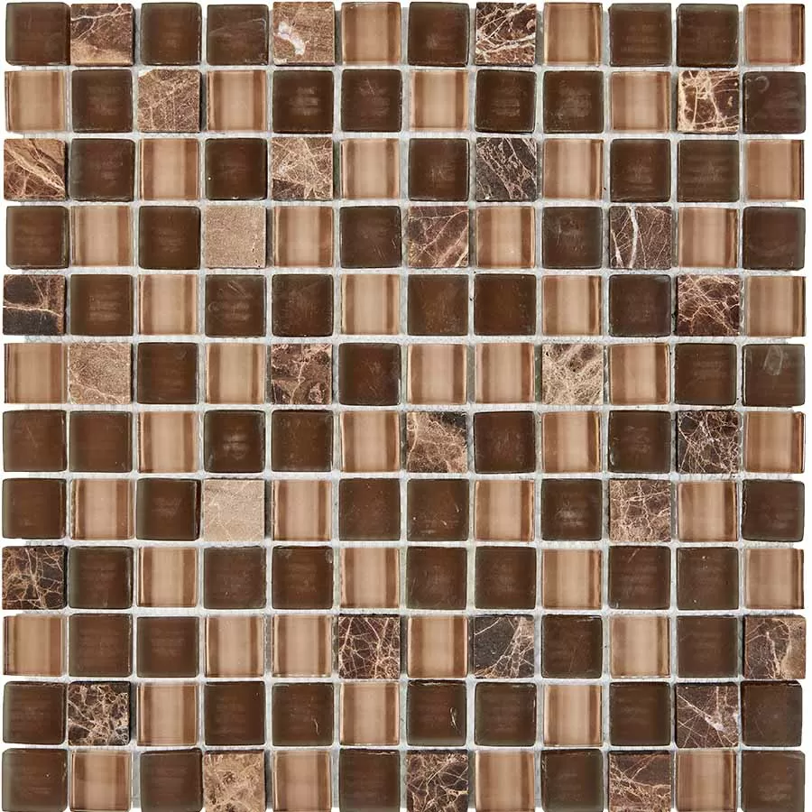 Мозаика PIX723 Мозаика из мрамора и стекла 23x23 300х300x8