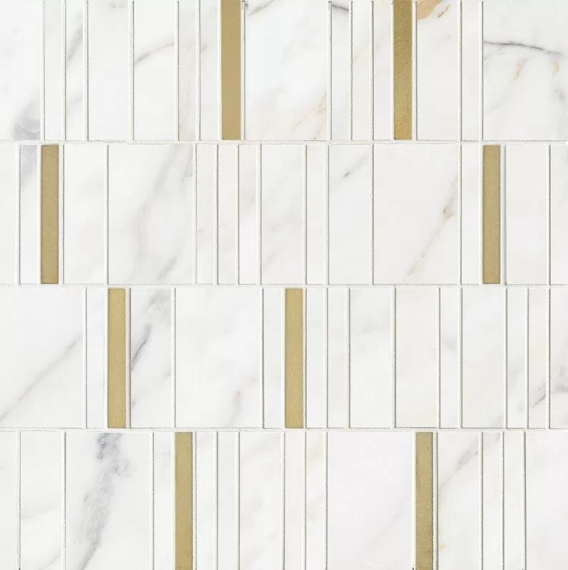 Мозаика M8HD Allmarble Wall Golden White Mosaico Barcode Lux 40х40