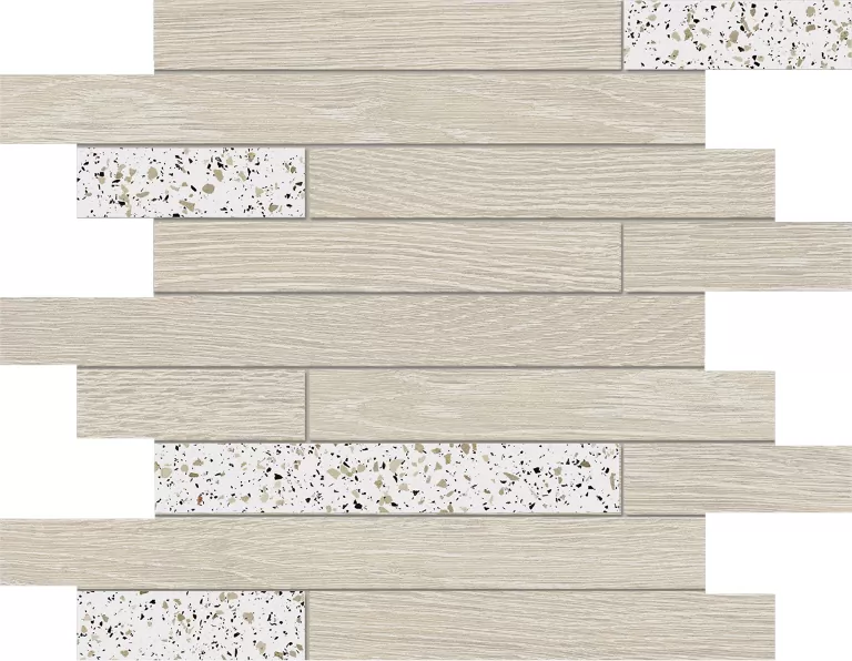 Мозаика Мозаика KW00/CM00 White/Nordic Muretto структурированный/неполированный 30x35