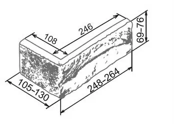 Искусственный камень Мюнхен 312 Угол 248-264х105-130х69-76x19