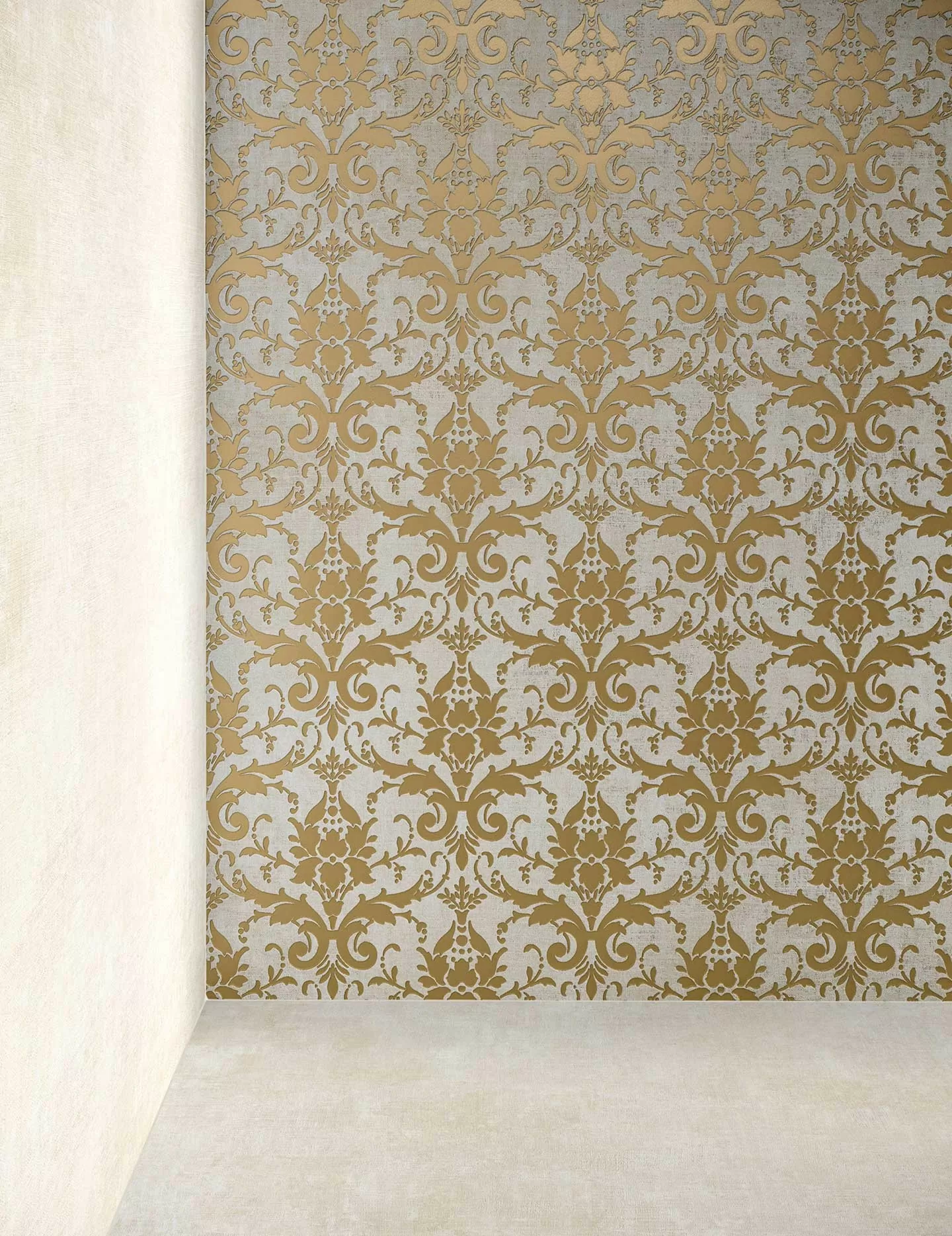 Керамогранит 752618 Tesori Decoro Broccato Bianco Argento 6mm 120x240