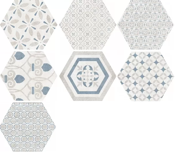 Керамогранит Atrium Hex Alpha Mix-Azul 25.8x29
