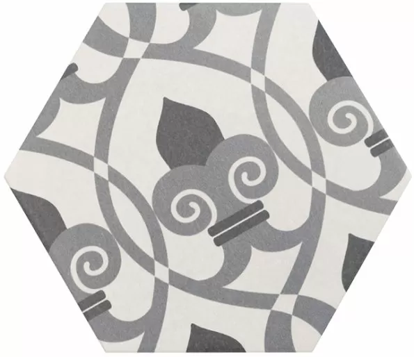 Керамогранит 21357 Hexatile Harmony B&W 17,5x20