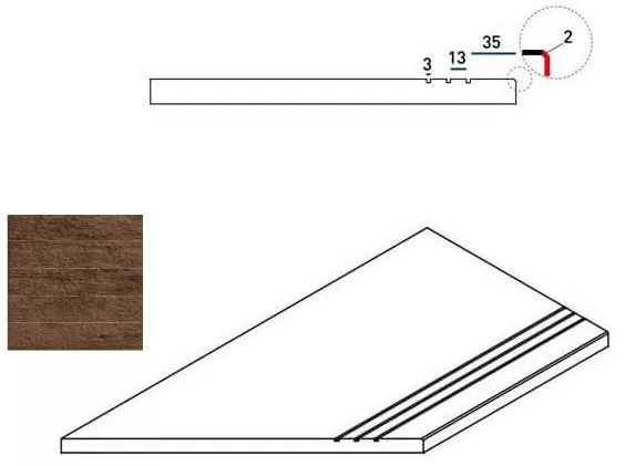 Керамогранит 620090000243 PEPPER BORDO GRIP SX 30x60