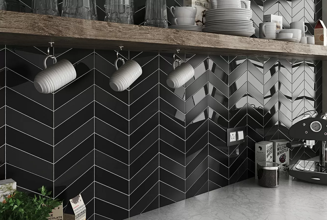 Керамогранит 23199 Chevron Blanco Mate Right 9x20,5