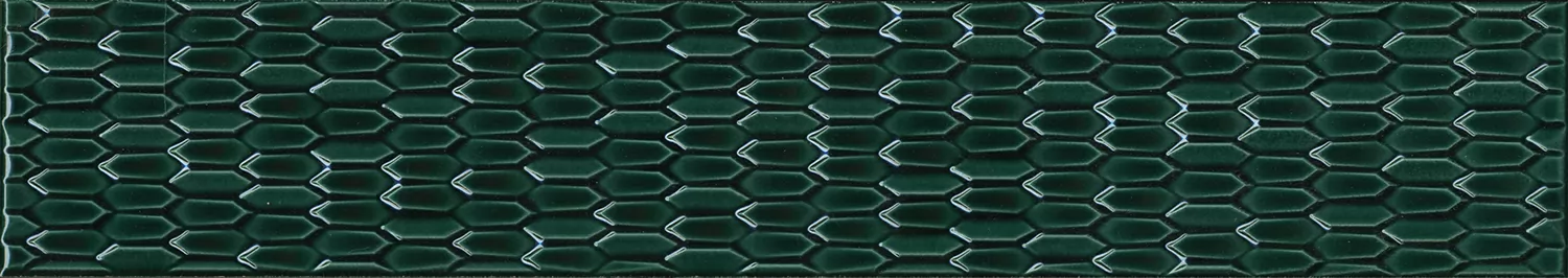 Плитка LSB001 Бордюр Левада зеленый темный глянцевый 40х7,1