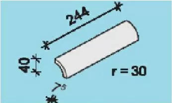 Плитка 52-37120 Chroma II Dunkelblau радиальная планка 25x40