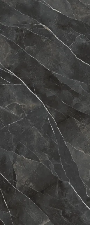 Керамогранит LAMF012813 Diamond Calacatta Black Bocciardato 5.6mm 1200x3000