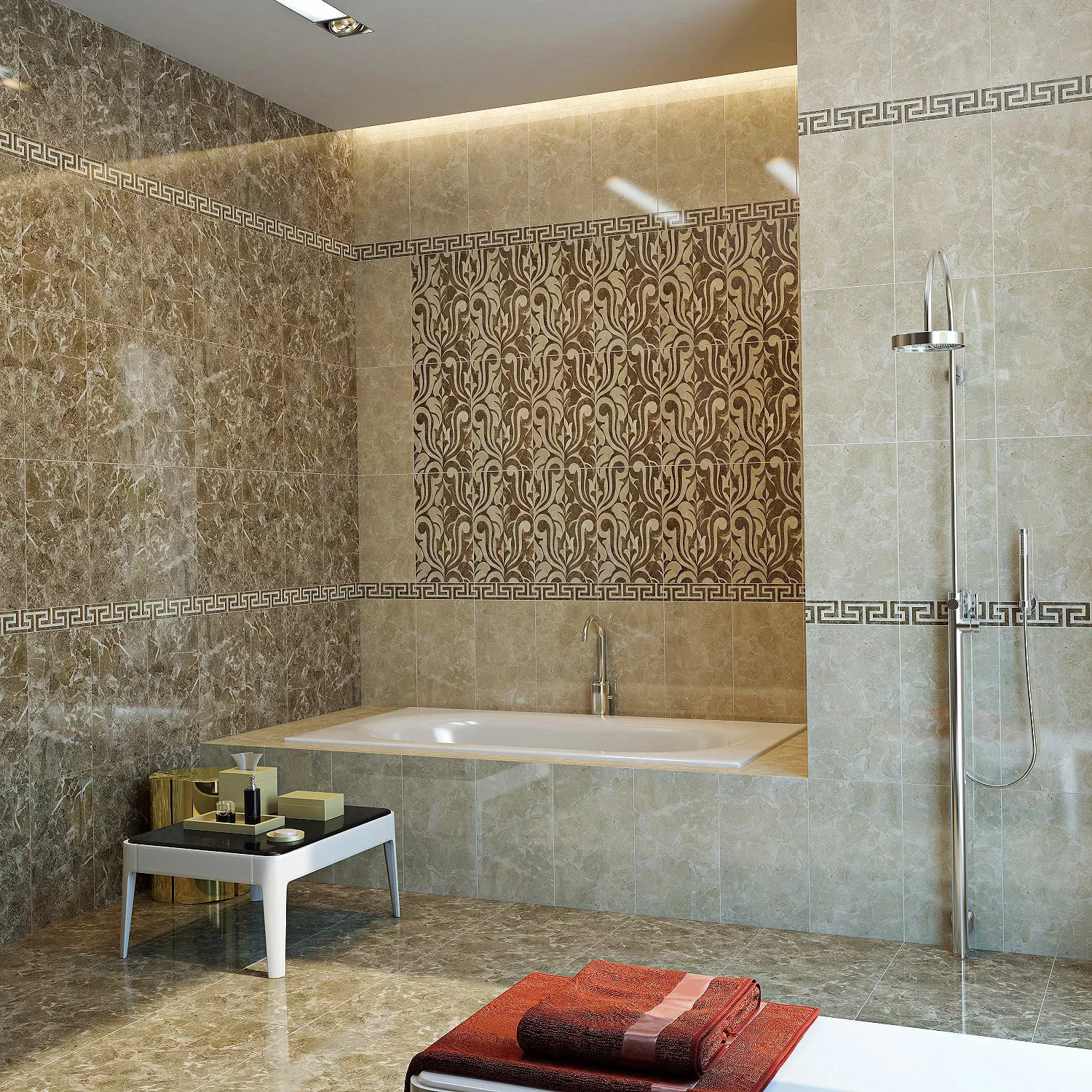 Плитка Saloni brown decor 01 30*50