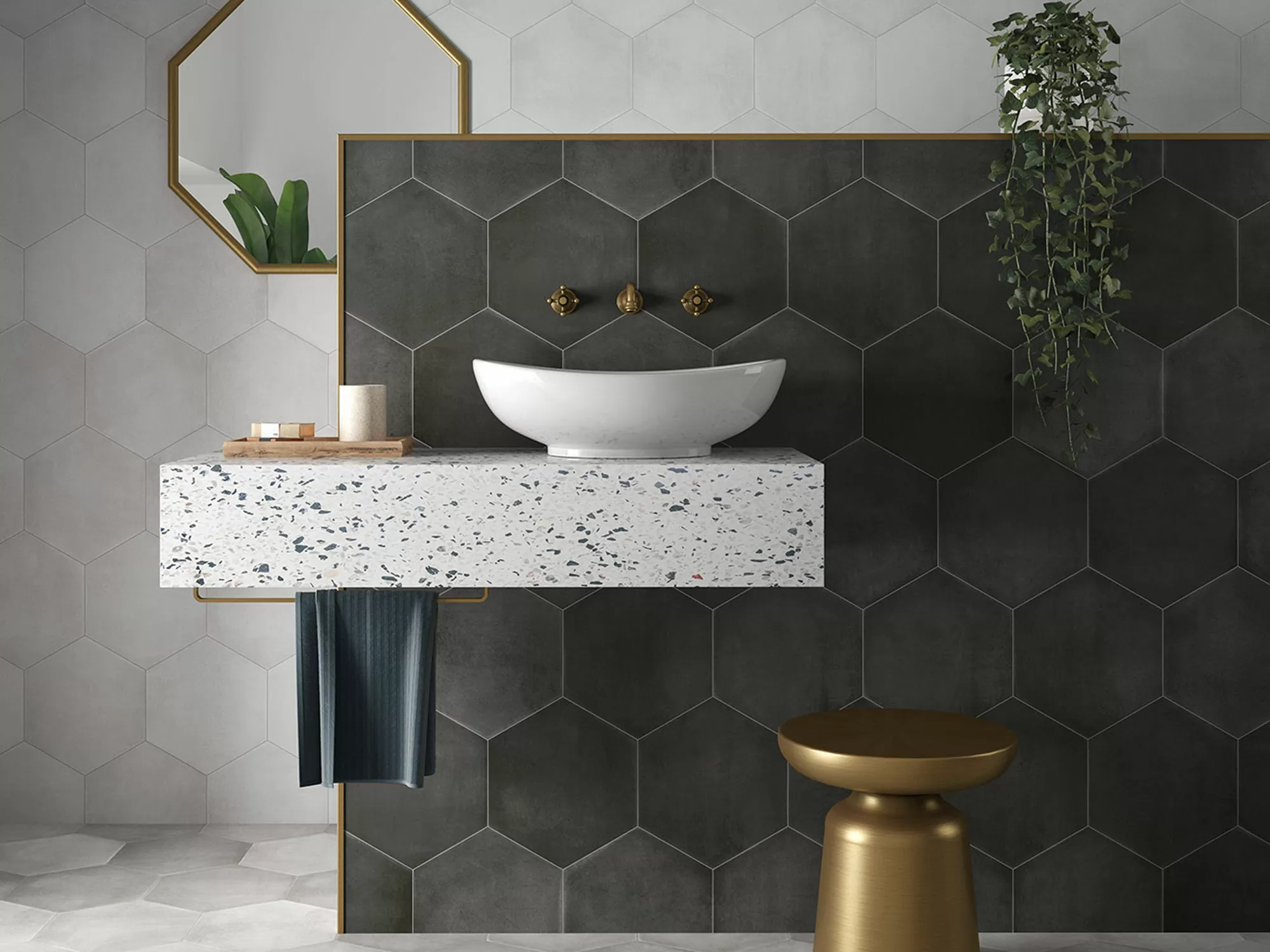Керамогранит SIX Cementine Bari Aqua 23x27