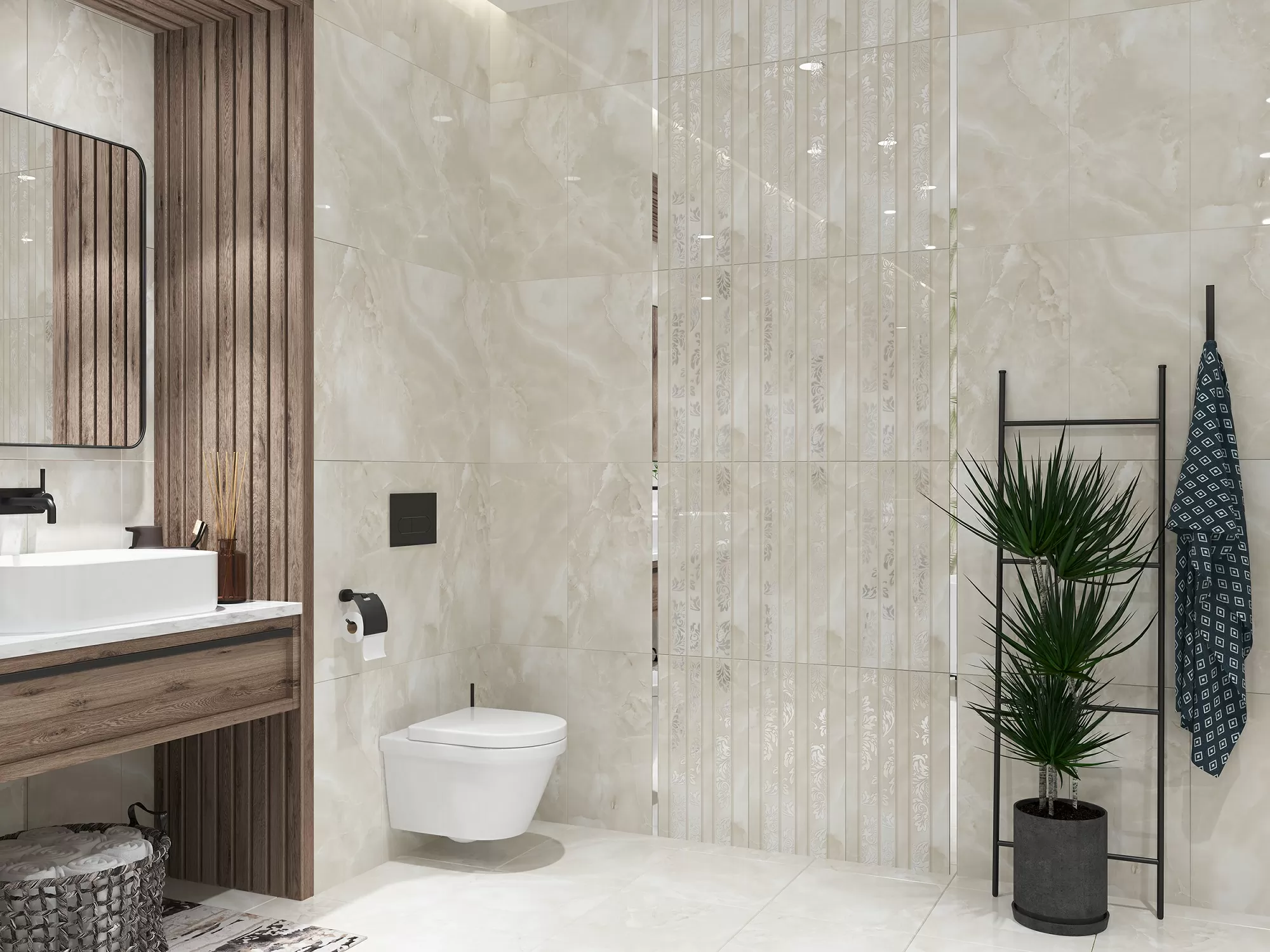 Плитка 588942002 Панно Latila Feuille 63x63
