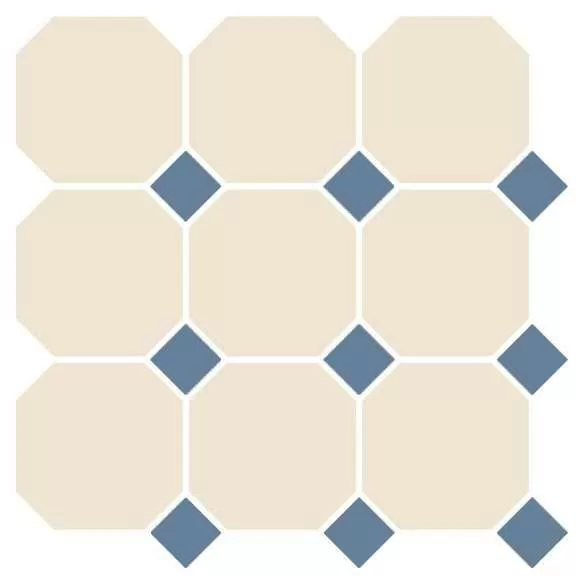 Керамогранит 4416 OCT11-1Ch White OCTAGON 16/Blue Cobait Dots 11 (лист 30х30 9 штук+вставки)
