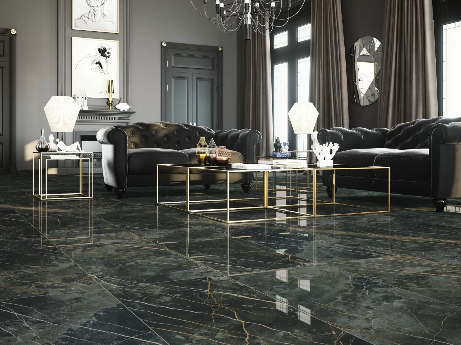 Керамогранит 1320 NEGRO PULIDO RECT. 48*128