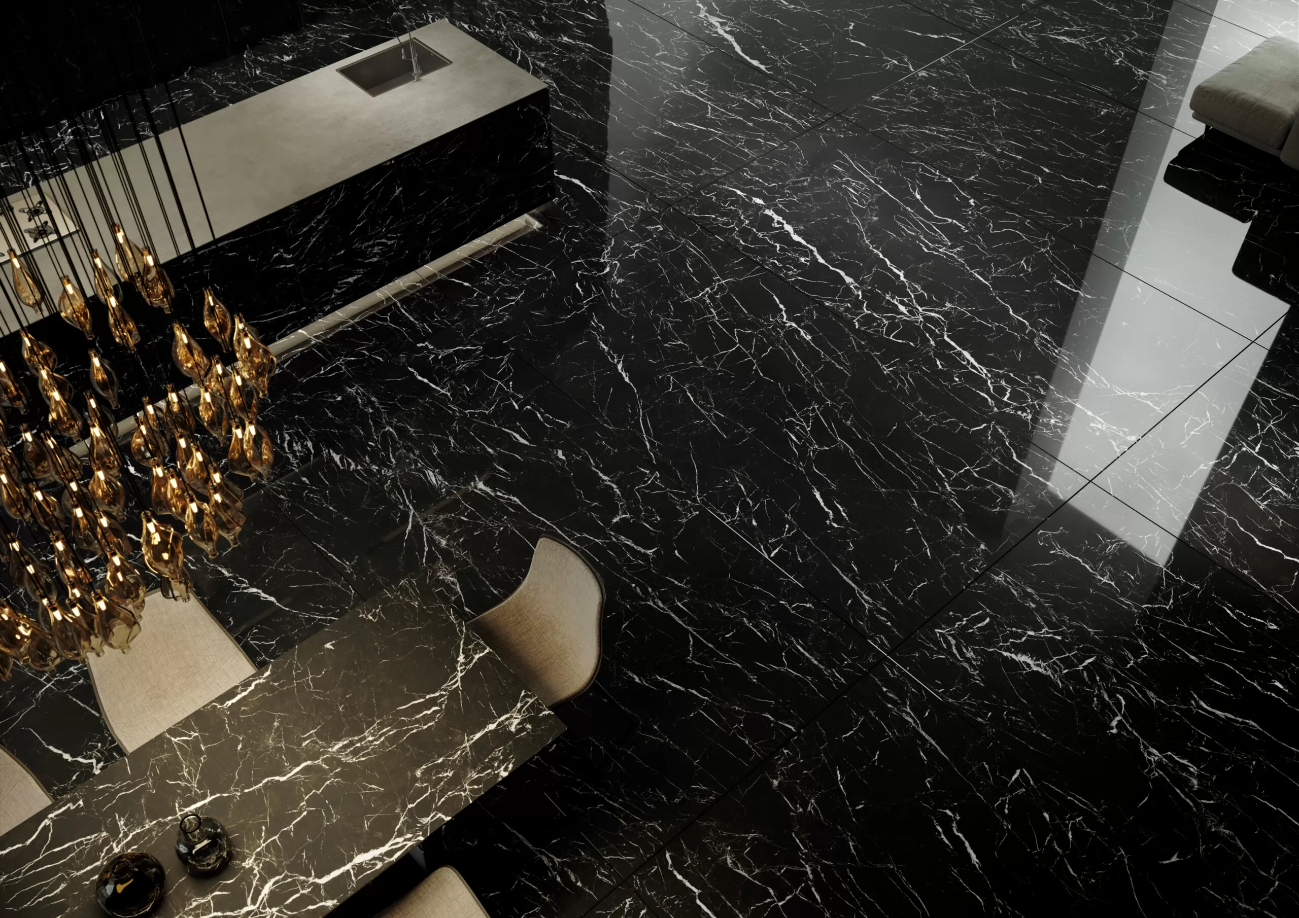 Керамогранит 123040 Marquina Nero Lucidato Ret 60x120
