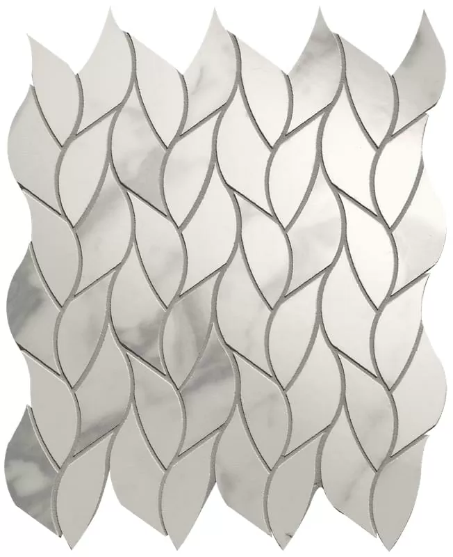 Мозаика fQMR Carrara Superiore Leaves Mosaico 25.9x30.9