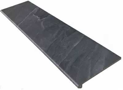 Клинкерная плитка Ступень фронтальная Tibet Smooth Round. Antracita 33x120