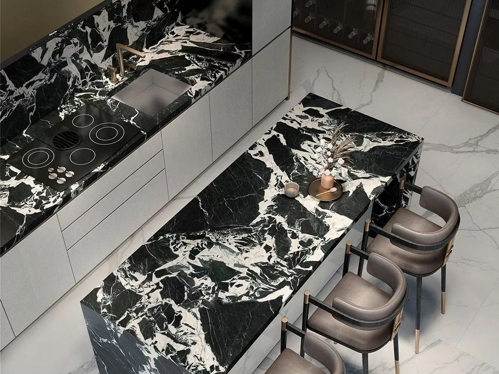 Керамогранит MN766CP321606 Napoleon Black Polished 6mm 160x320