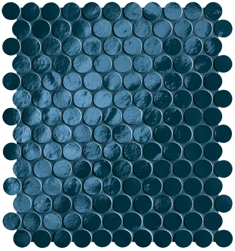 Мозаика fROH Glim Blu Navy Round Mosaico Brillante 29,5x32,5