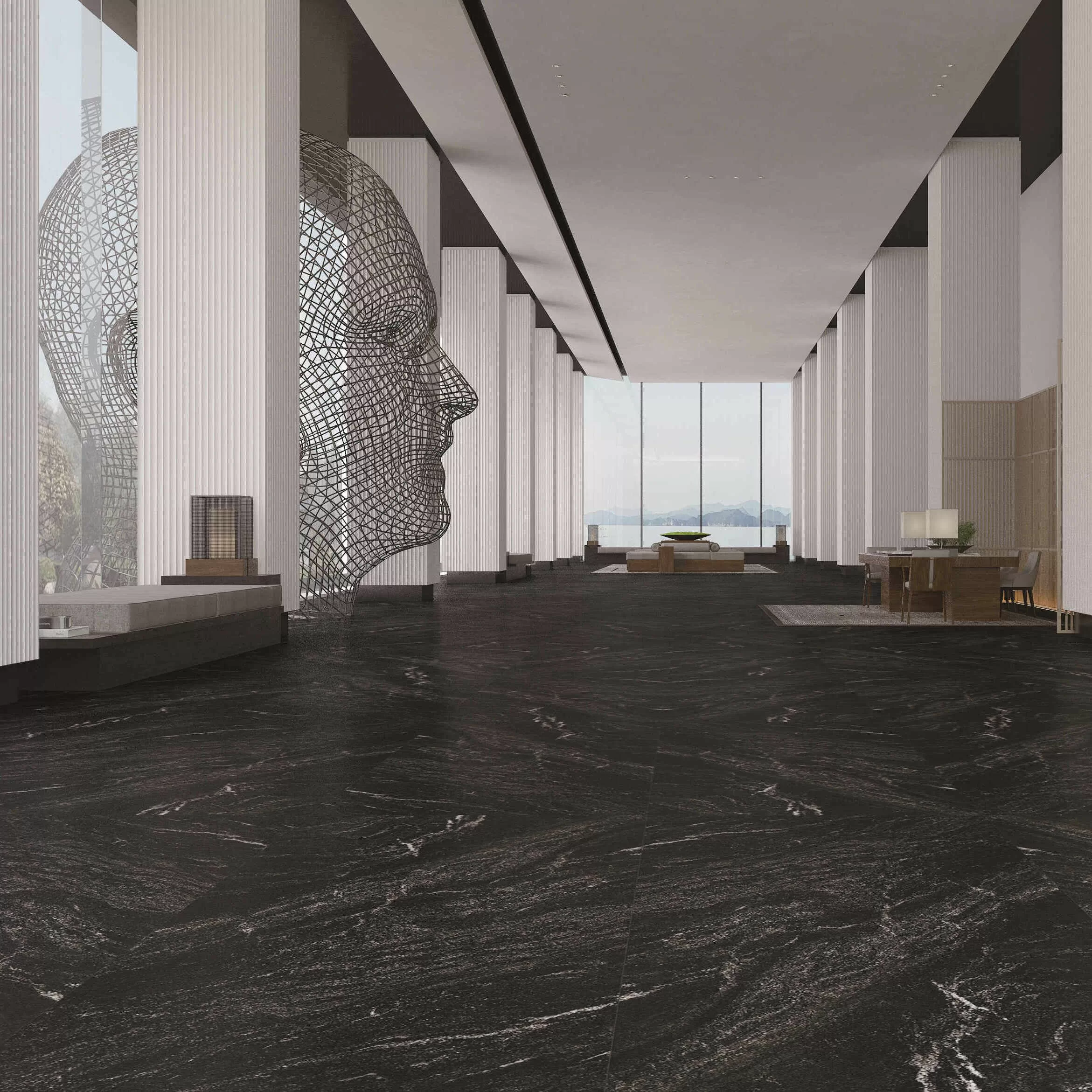Керамогранит MN728CP271206 Galaxy Black Polished 6mm 120x270