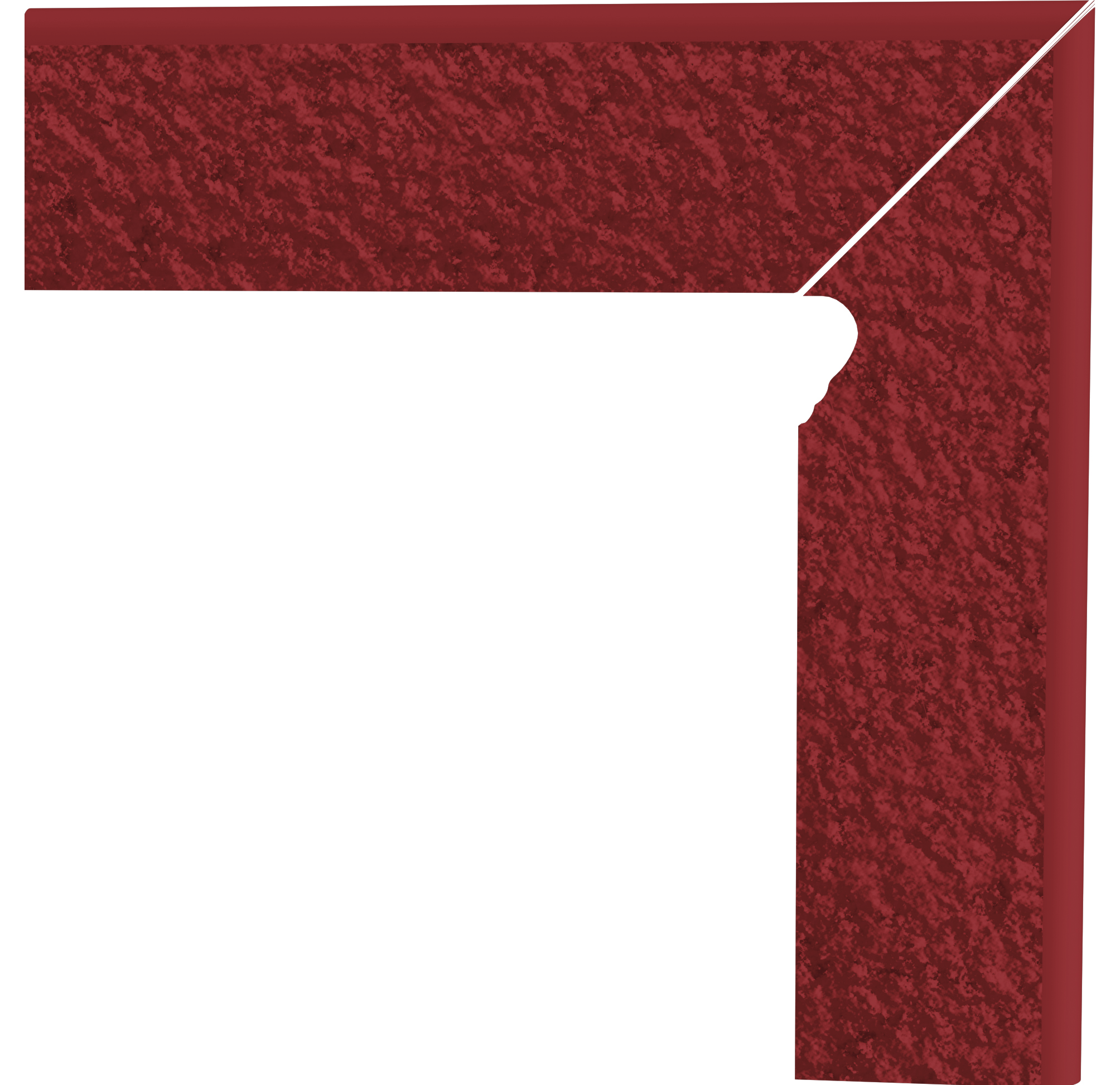Клинкерная плитка Natural Rosa Duro Цоколь правый (B+A) 30х8,1