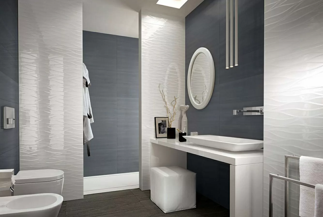 Плитка fLMU Lumina 75 Diamante Gloss White 25*75