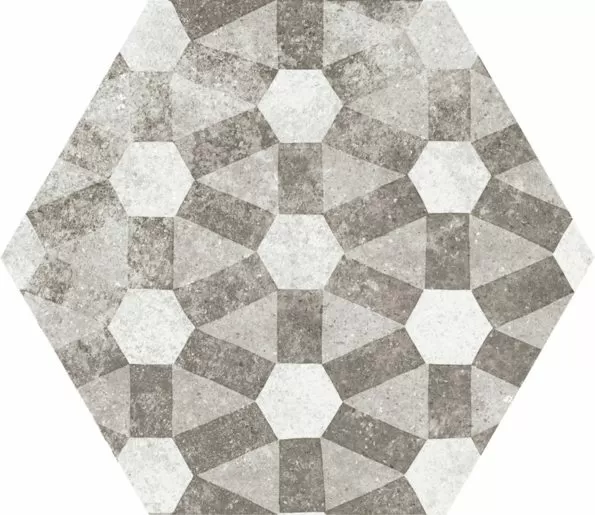 Керамогранит 22099 Hexatile Cement Garden Grey 17,5x20 (17 видов паттерна)