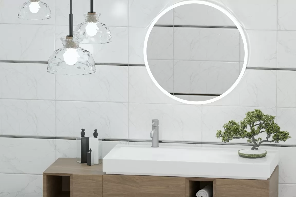 Плитка 0105 Amuletto White Decor 25x50