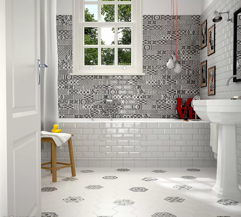 Керамогранит 21357 Hexatile Harmony B&W 17,5x20