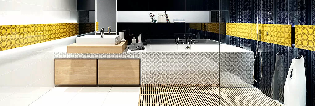 Плитка O-SPI-WTU231 Spin Black Geo 25x75