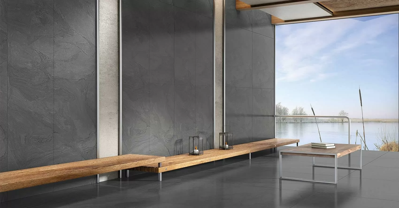 Керамогранит Atlantis Anthracite Parlak Nano Rectified 120x240