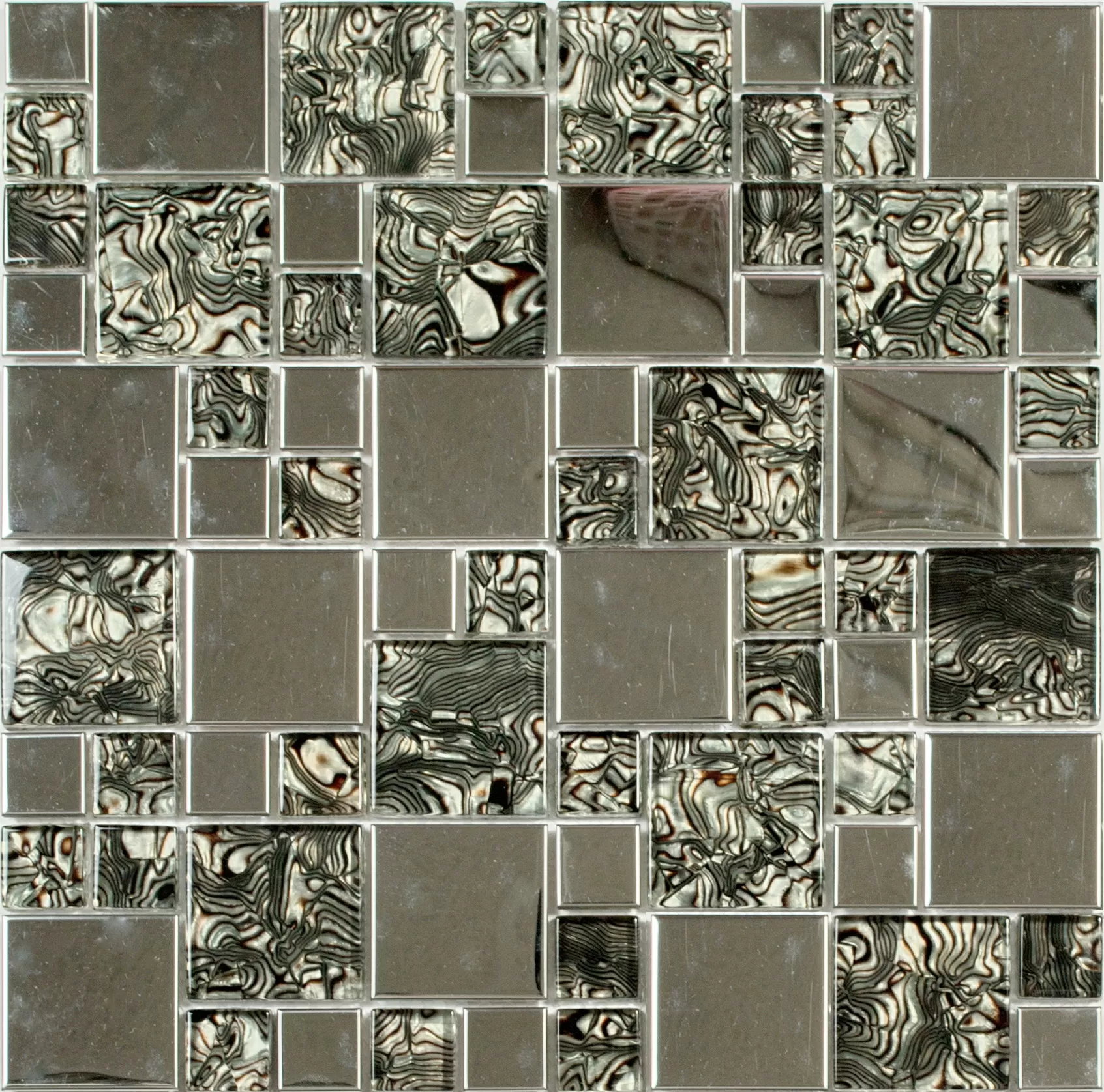 Мозаика MS-611 метал стекло (15х48x8) 300*300