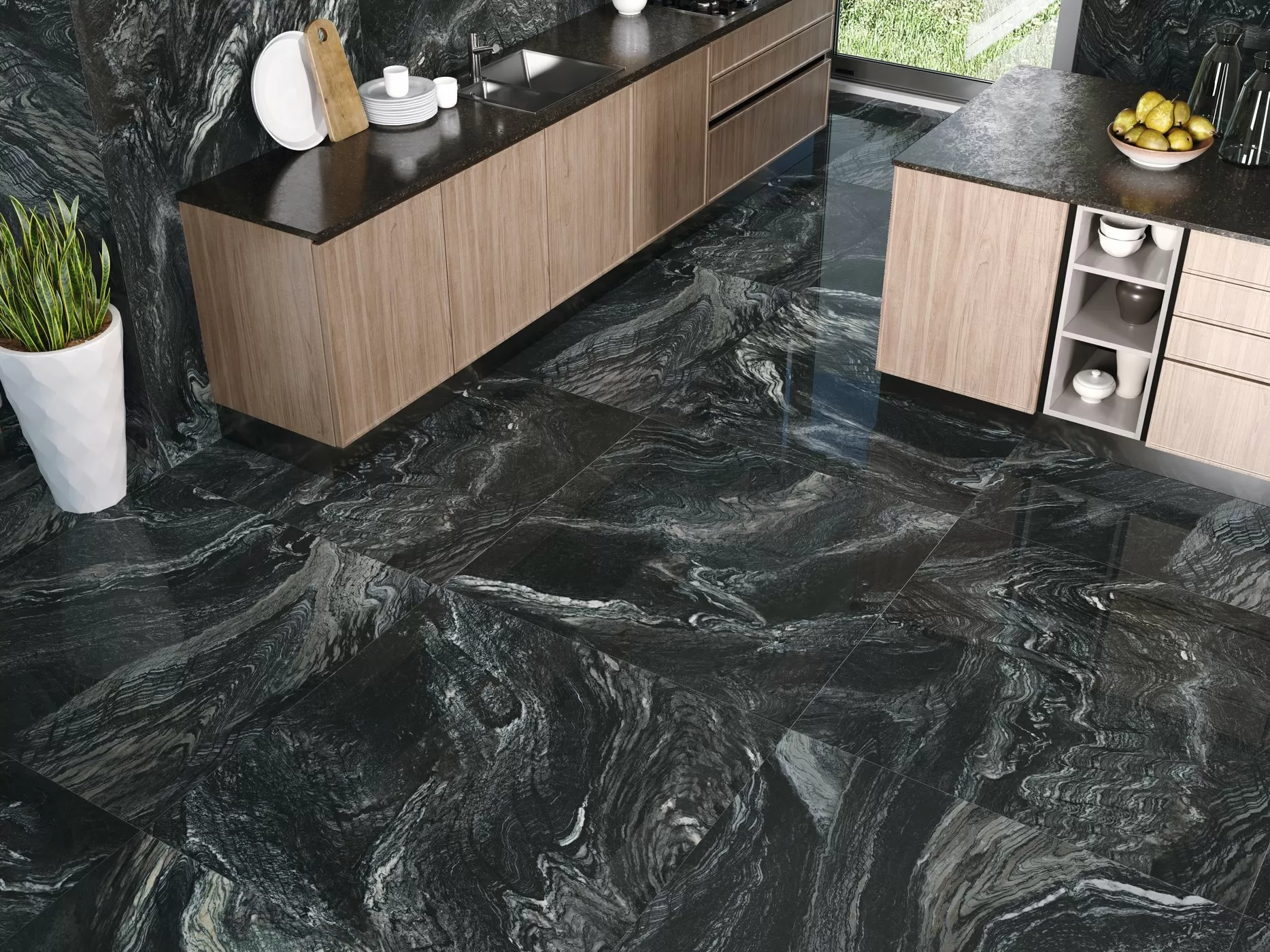 Керамогранит Galery Pulido Rect. Black 60x120