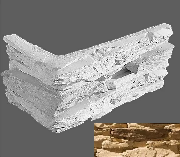 Искусственный камень Угловой элемент Леонардо 874 20/10x10x3,5